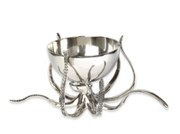 Seau à vin en nickel en forme de pieuvre avec bol en verre, refroidisseur de luxe en métal exclusif pour les fêtes