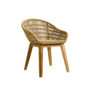 Meubles en rotin naturel d'Indonésie Base en bois de salon cadre en rotin nordique chaise de loisirs antique pour hôtel restaurant - Product Image 1