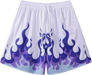 Shorts de basket-ball pour hommes, shorts de sport décontractés, shorts de course à pied en mesh avec imprimé graphique - Product Image 1
