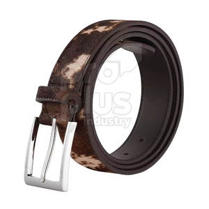 Ceinture en cuir de vachette de luxe pour homme, boucle en acier décontractée, durable, élégante et longue durée - Product Image 2