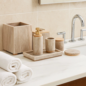 Elegante Juego de Baño de Mármol Moderno, Accesorios de Piedra de Alta Gama Ecológicos e Impermeables para Diseñadores de Interiores, Distribuidores Globales - Product Image 6