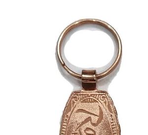 Vintage Style 2.5 Inch Colored Copper Oval Keychain for Corporate Gifts and Promotional Events - Product Image 2