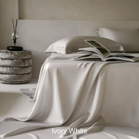Vente en gros de draps de lit de luxe en lyocell personnalisés multi-tailles en fibre de bambou de couleur ensemble de literie d'hôtel à texture soie écologique