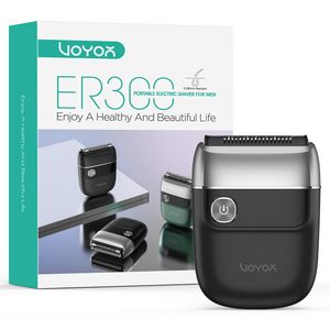 Mini Afeitadora Eléctrica Portátil Recargable por USB para Hombre, Plateada, con Doble Cuchilla Rotatoria, Resistente al Agua y Lavable para el Rostro - Product Image 3