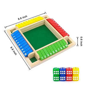 Handmade Shut the Box Family Game Carved Wood <b>Dice</b> <b>Set</b> - Product Image 4