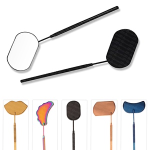 Espejo de Maquillaje Personalizado de Acero Inoxidable Iluminado de Alta Calidad con Mango Grande y Bonitas Formas de Pestañas, Ecológico - Product Image 5