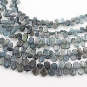 Handmade 8-Inch Smooth Teardrop Pear Shape <b>Beads</b> Unique and Elegant Natural Moss Aquamarine <b>Stone</b> <b>Beads</b> - Product Image 1