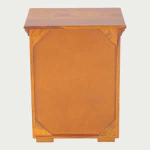 Table de chevet élégante en teck avec deux tiroirs sculptés et une étagère ouverte pour le salon et la chambre à coucher - Product Image 4