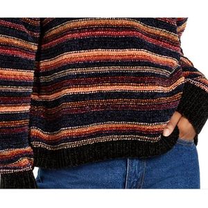 Maglione alla Moda in Ciniglia con Collo Alto e Fiocco Frontale per Ragazze Hippie Rose, Traspirante, Sottile, Beige, Taglia Grande per Autunno/Inverno - Product Image 3