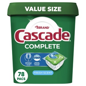 Cascade Complete Lavavajillas Pods, Action Pacs Detergente para Lavavajillas, Lavavajillas Tabs, Fresh, 78 Unidades - Product Image 1