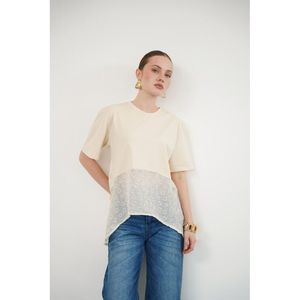 T-shirt à col rond avec détails brodés - Vente en gros - Product Image 3