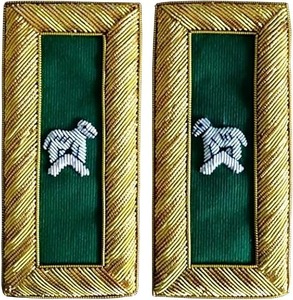 Hombreras Masónicas de Caballero Templario con Cruz, Estilo Bordado con Hilo de Plata, Tema Antiguo - Product Image 2