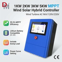 Contrôleur de charge d'éolienne hors réseau 2KW avec charge de décharge AC96V AC120V Type MPPT