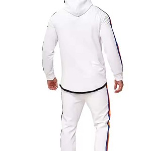 Chándales de dos piezas en blanco ajustados informales para hombre, conjunto de chándal personalizado, ropa de entrenamiento deportivo Unisex para correr con cremallera - Product Image 5