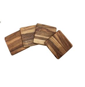 Vente en gros de dessous de verre en bois d'acacia de hêtre naturel écologique personnalisé rond carré uni pot de boisson vierge pour thé tasse à café - Product Image 6