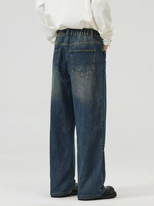 100% pantalones vaqueros personalizados de alta calidad para hombre, pantalones vaqueros lavados para hombre, pantalones vaqueros rectos de mezclilla sólida para niños - Product Image 4