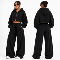 Ensemble short et sweat à capuche zippé oversize pour femme, imprimé délavé, en molleton de coton épais, antibactérien, séchage rapide