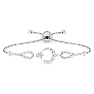 Bracelet tennis en forme de lune plaqué or rhodié 14 carats - CLARA Argent pur 925 - Product Image 1