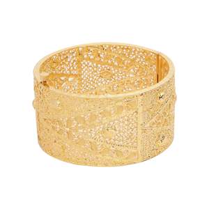 ชุบทอง14K 18K 24K แบบเปิดประทุน Kada แบบดั้งเดิม Kada แฟชั่นคาดะทองเหลืองบรรจุทอง - Product Image 3