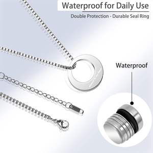 Son Urn <b>Necklace</b> for Human <b>Ashes</b> Adjustable Length Chain Suitable for Women Men Memory Jewelry Custom Size urn - Product Image 5