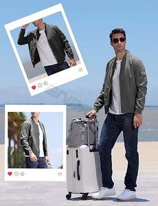 Chaqueta de moto de verano formal para hombre, lona de un solo pecho, poliéster/algodón con cuello alto y técnicas bordadas - Product Image 6