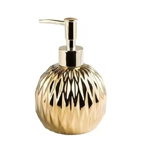 Distributeur de savon en métal rechargeable pour évier de salle de bain, acier inoxydable durable, bouteilles à pompe finies dorées élégantes - Product Image 6