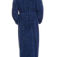 Peignoir de luxe pour homme, fabriqué sur mesure, en tissu éponge 100% coton, doux, respirant, séchage rapide, bleu marine, manches longues, chaud