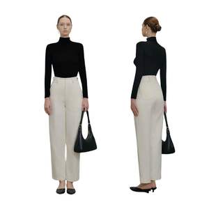 Julia High Fashion Baggy Pants Pantalons élégants pour femmes avec des chiffons respirants de style minimaliste pour l'hiver Service ODM disponible - Product Image 1