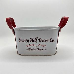 Jardinière de vacances Hearthside conçue à partir de métal galvanisé pour les expositions d'entrée de fleurs de Noël et d'arbres miniatures - Product Image 2