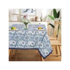 Green Lines Dining Cotton Linen <b>Table</b> <b>Cloth</b> 60x120 Inch Washable Lightweight ISO 9001 Balanced Weave Everyday Dining Setup - Product Image 4