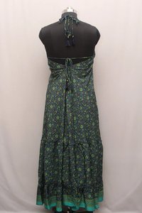 2023 haute qualité dame décontracté imprimé fleuri longue Maxi robe respirant été vacances dos nu en mousseline de soie taille libre tissé modèle - Product Image 5