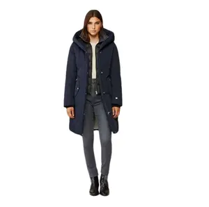 Parka di colore nero giacca lucida da donna traspirante invernale a maniche lunghe calde vendita di giacca trapuntata allungata di migliore qualità 2024