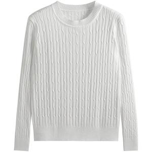 2026 Autumn Winter Casual <b>Women</b> <b>Thick</b> Front Logo Cable Knit <b>Cardigan</b> Slim Fit No Collar Knotted Pullover Sweater - Product Image 3