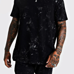 เสื้อยืดผ้าฝ้ายฟอกไซส์ใหญ่พิเศษสำหรับผู้ชายเสื้อซักแบบเปิดไหล่ตกจากโรงงานผ้าฝ้าย100% ออกแบบได้ตามต้องการ - Product Image 5