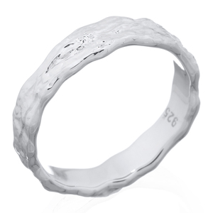 Anillo de plata texturizada martillada al por mayor hecho en Tailandia para fiestas y regalos joyería de plata esterlina - Product Image 1