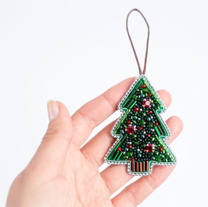 Broche de Navidad hecho a mano con cuentas de semillas con diseño de bordado, broche de bordado con cuentas de Color único de NOVA STAR CRAFT - Product Image 2