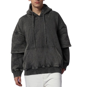 Sweat à capuche personnalisé OEM pour homme en molleton 100 % coton – Écologique, séchage rapide, respirant, anti-boulochage, coupe-vent, anti-plis, 430g - Product Image 1