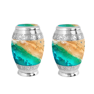 Mini urnas de recuerdo de corazón de cremación de colores personalizados, urnas de recuerdo de almacenamiento de Metal, diseños de acabado personalizados para funerales de decoración del hogar - Product Image 6