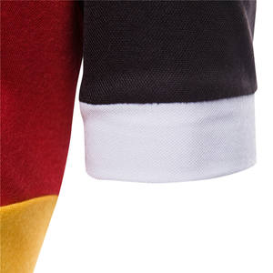 เสื้อโปโลผู้ชายผ้าฝ้าย100% ลายทางสีทึบเสื้อเจอร์ซีย์แขนสั้นแฟชั่นกันยับ - Product Image 5