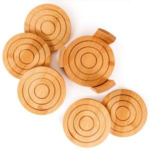 Posavasos Redondo de Madera de Último Diseño con Soporte para Utensilios de Cocina, Mesa de Comedor, Tapetes y Almohadillas para Servir Té y Café - Product Image 5