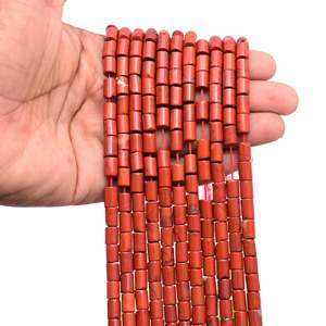 Pierre précieuse en jaspe rouge en forme de tube, 15 brins, pierre rectangulaire de 5x8mm pour la fabrication de bijoux - Product Image 5