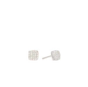 Certificat GRA Boucles d'oreilles classiques en or 14 carats 5mm 0.14CT en forme de coussin pavé de diamants pour les fiançailles et le mariage des femmes - Product Image 1