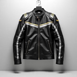 Chaqueta de Cuero Desgastado Estilo Café Racer para Hombre |   Estilo Retro Vintage |   Etiqueta Personalizada - Product Image 4