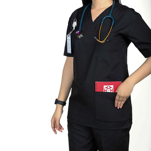 Ensemble de gommage médical pour femmes de confort tissé en deux pièces uniforme d'hôpital professionnel pour les infirmières - Product Image 1
