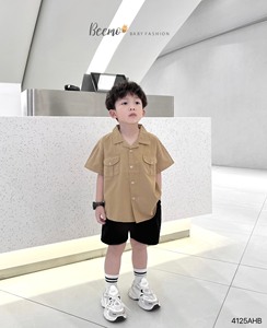 BEEMO KIDS Chemise de poche en coton de haute qualité pour garçons Style moderne Meilleur prix de gros de vêtements pour bébés - Product Image 4