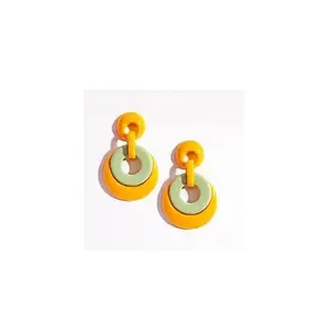 Pendientes de gota de acrílico transparente turquesa hechos a mano con perlas y diamantes estilo religioso clásico para fiestas de mujeres - Product Image 5