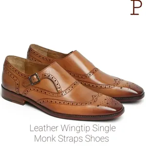 Sistema de correas dobles, correas de monje de cuero, zapatos de vestir, diseño de lujo, punta redonda, uso superior de oficina, zapatos Premium de otoño para hombre con estilo - Product Image 5