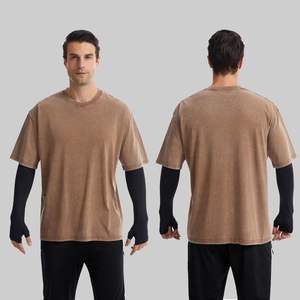 Camiseta personalizada de los fabricantes de ropa con lavado ácido para hombres 100% algodón suelto ajuste personalizado Vintage camisetas de gran tamaño - Product Image 2