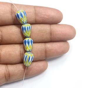 VISHAL <b>BEADS</b> HANDICRAFT Custom Made <b>Crystal</b> Lampwork Glass <b>Beads</b> Striped Chevron Design Assorted Sizes Colors Jewelry Resale - Product Image 4