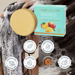 Shampooing Solide Hydratant et Nourrissant à la Mangue 60g Marque Blanche Écologique Végétalien Ingrédients Naturels Fabriqué en UE Pour Tous Types de Cheveux - Product Image 2